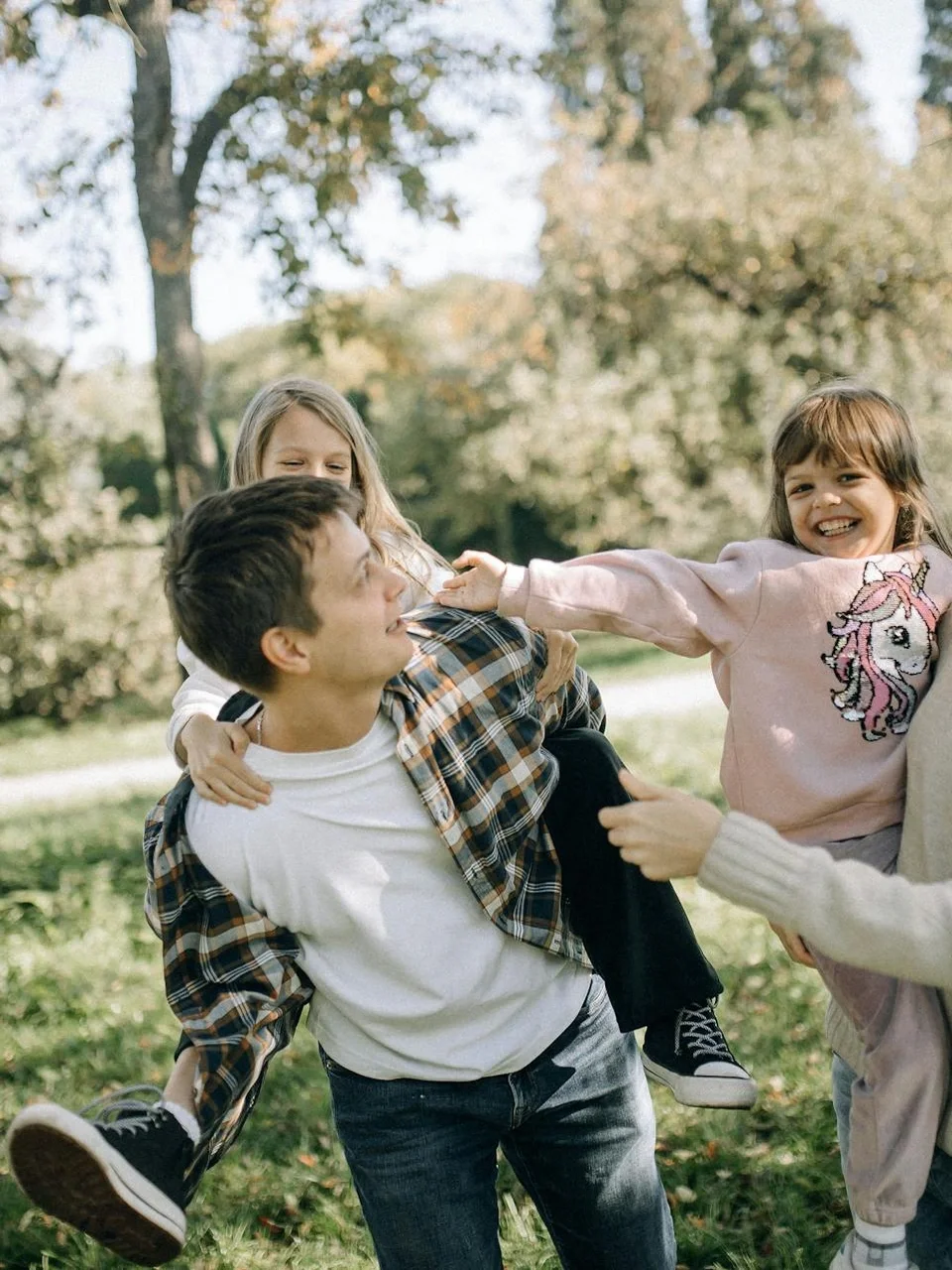 Family enjoying quality time together in a park
